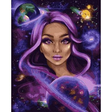 Картина по номерам "Космическая девушка" 40х50 Brushme полотно на подрамнике GX38008 в интернет-магазине "Я - Picasso"