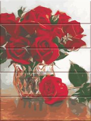 Картина за номерами на дереві "Червоні троянди" ArtStory подарункова упаковка 30x40см в інтернет-магазині "Я - Picasso"