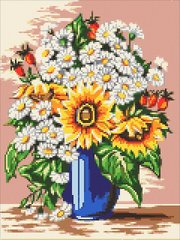 Алмазна мозаїка "Букет ромашок і соняшників" Алмазна мозаїка 30x40см DM-306 в інтернет-магазині "Я - Picasso"