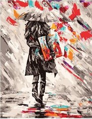 Картина за номерами "Іду під парасолькою" BrushMe полотно на підрамнику 40x50см GX25784 в інтернет-магазині "Я - Picasso"