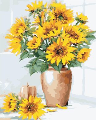 Картина за номерами "Соняшники у вазі" ArtStory подарункова упаковка 40x50см AS0337 в інтернет-магазині "Я - Picasso"