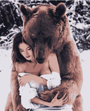 Картины по номерам Девушка и медведь 40x50 см в интернет-магазине "Я - Picasso"