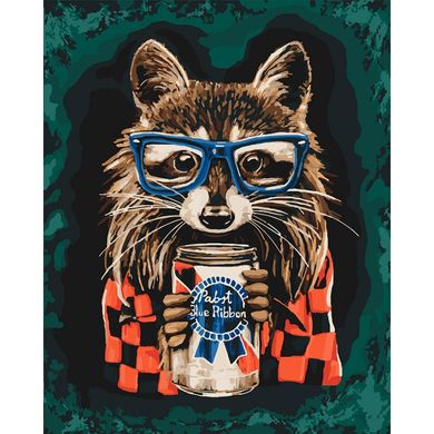 Картина за номерами "Веселий єнот" Ідейка полотно на підрамнику 40x50см КНО4117 в інтернет-магазині "Я - Picasso"