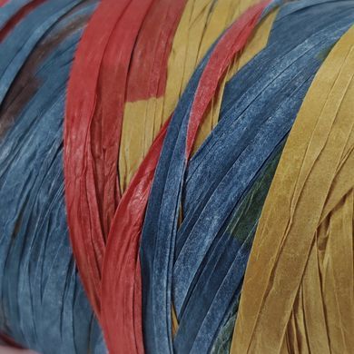Пряжа Paper Degrade/Папер Деграде, синій-червоний-солома В-402, Popyarn