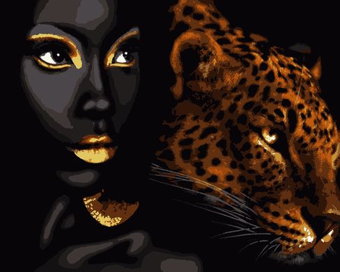 Картины по номерам - Африканская с золотой краской жемчужина 50x60 в интернет-магазине "Я - Picasso"