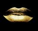 Картины по номерам - Золотые губы с золотой краской 50x60