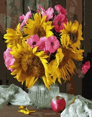 Картина за номерами "Букет соняшників і петуній" BrushMe полотно на підрамнику 40x50см GX33182 в інтернет-магазині "Я - Picasso"