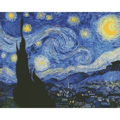 Алмазна мозаїка "Зоряна ніч. Вінсент Ван Гог" Ідейка полотно на підрамнику 40x50см AM7007 в інтернет-магазині "Я - Picasso"