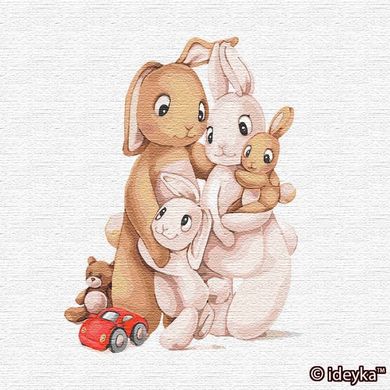 Картина по номерам - Маленькая семья кроликов 30x30 в интернет-магазине "Я - Picasso"