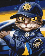 Картина за номерами "Котик поліцейський" BrushMe полотно на підрамнику 40х50см BS53237 в інтернет-магазині "Я - Picasso"