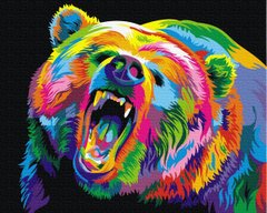 Картина по номерам - Радужный медведь гризли 40x50 см в интернет-магазине "Я - Picasso"