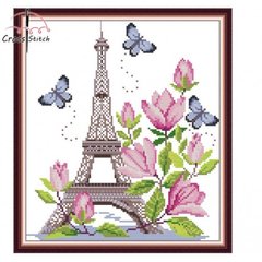 Ейфелева вежа Набір для вишивання хрестиком з друкованою схемою на тканині Joy Sunday FA388 в інтернет-магазині "Я - Picasso"