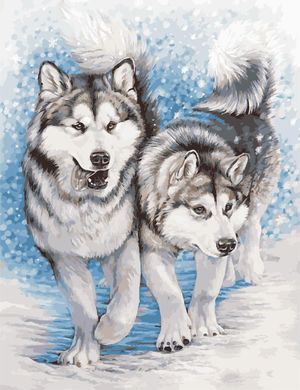 Картина по номерам - Северные собаки 50х65 в интернет-магазине "Я - Picasso"