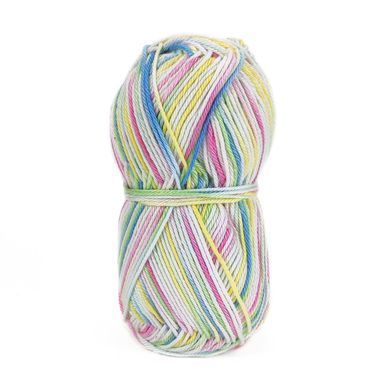 Пряжа Cotton Queen Multi/Коттон Квін Мульти, білий-жовтий-рожевий-блакитний мультиколор 9051 Performance