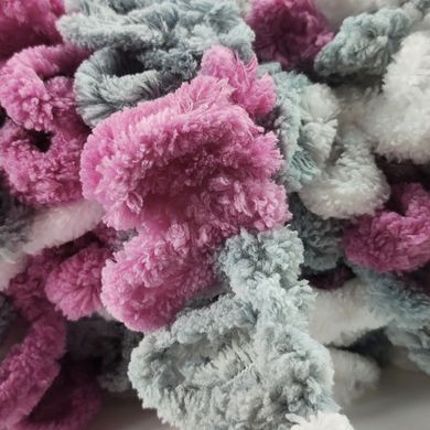 Пряжа Alize Puffy Color/Ализе Пуффи Колор, серый-сиреневый-белый 6070