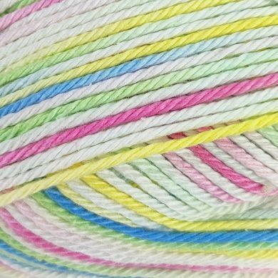 Пряжа Cotton Queen Multi/Коттон Квін Мульти, білий-жовтий-рожевий-блакитний мультиколор 9051 Performance