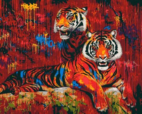 Картина по номерам "Street Art Тигри" холст на подрамнике 40x50 см RB-0056 в інтернет-магазині "Я - Picasso"